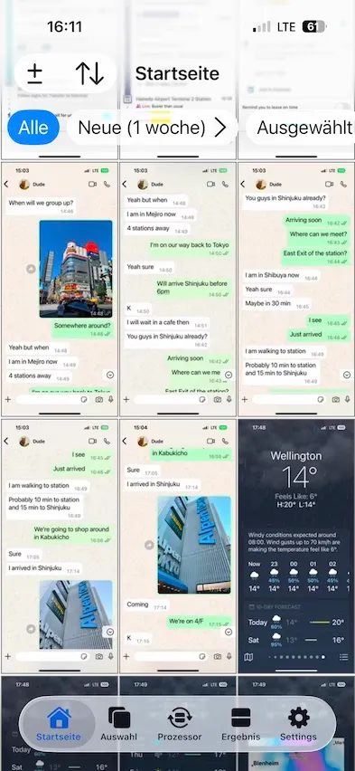 Screenshot der Startseite